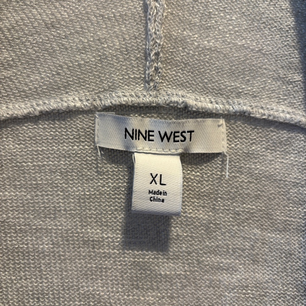 Nine West Light Gray Women’s Open Front Cardigan Sweater XL - Picture 2 of 5